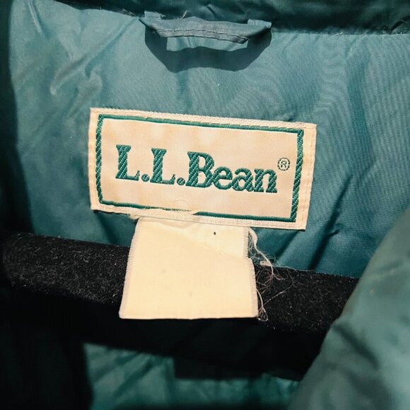 LL Bean Vintage Mens XXL 2XL 100% Goose Down Puffer Vest Nylon Green MADE IN USA - Picture 8 of 16